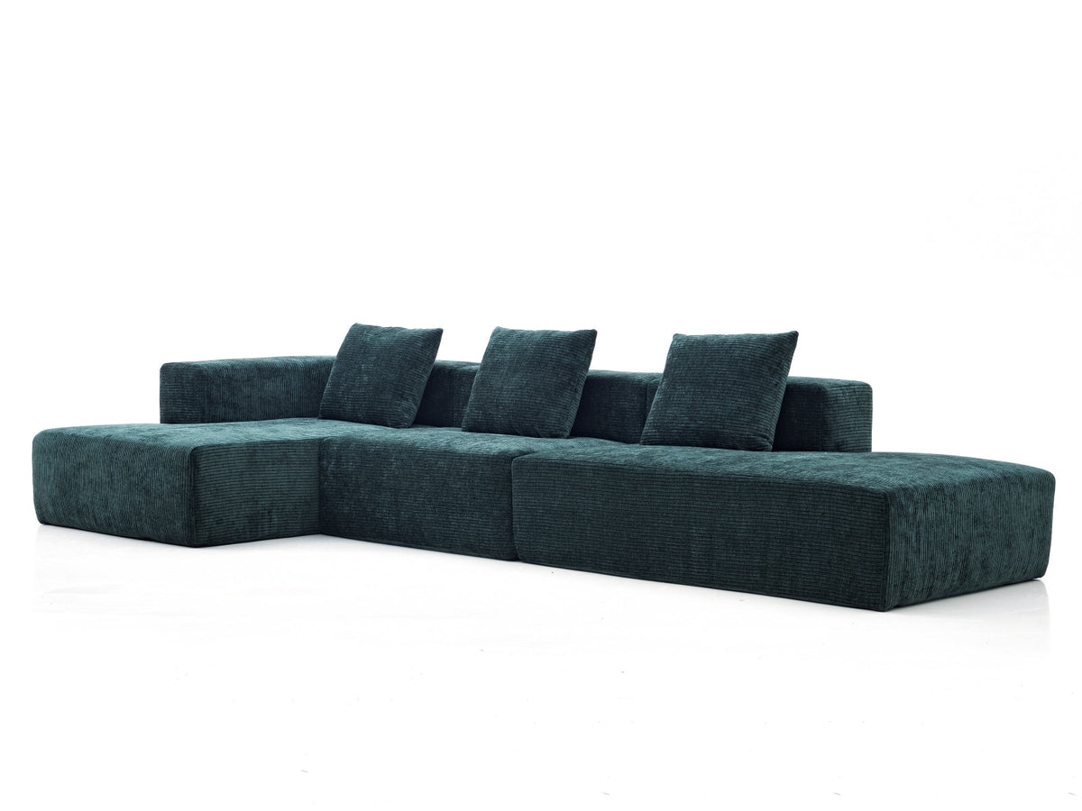 ompressible Combo Sofa with High - Resilience Sponge: 5 - Person Capacity, Quick Rebound, in Premium Corduroy for Your Living Room