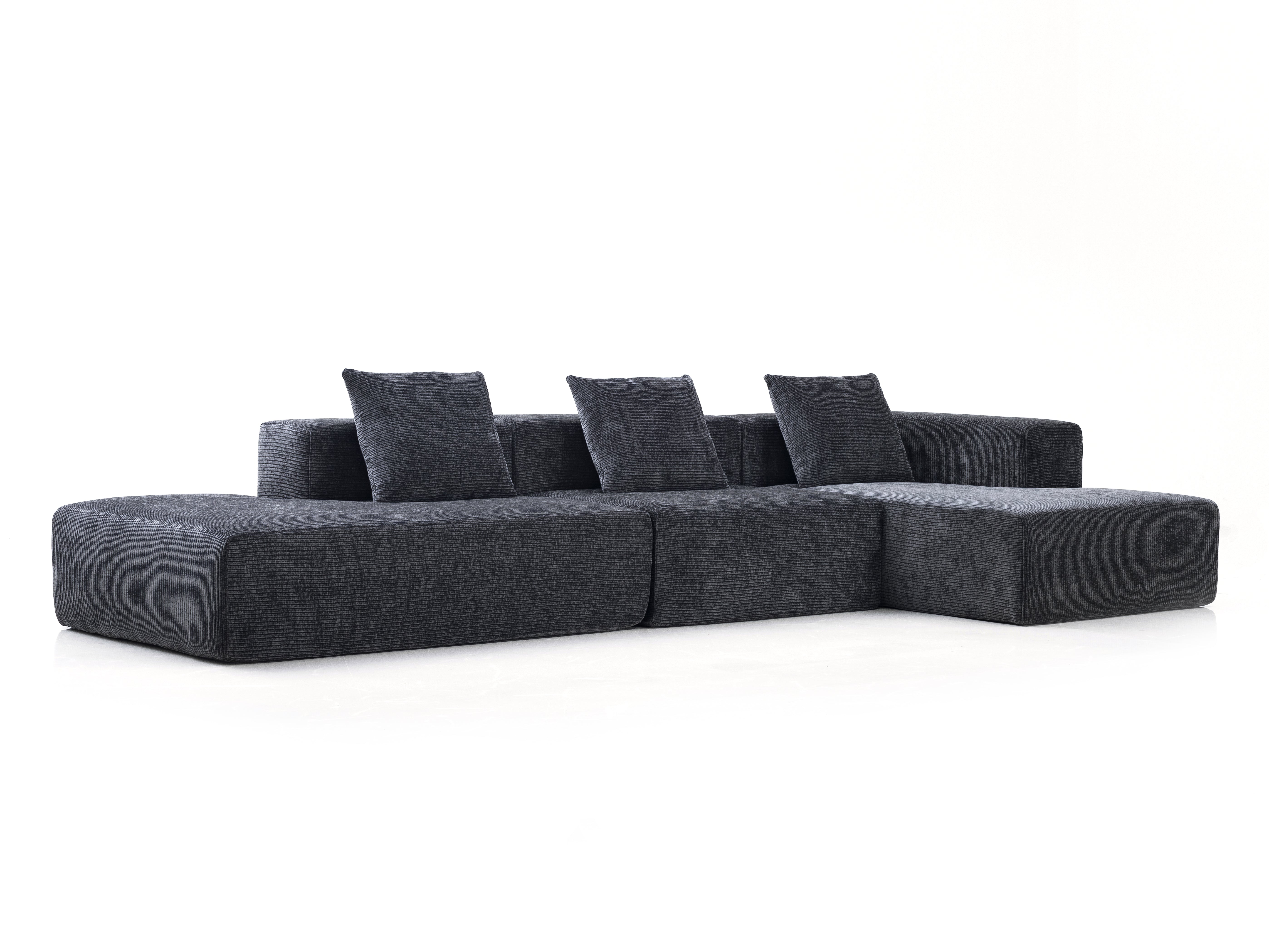 ompressible Combo Sofa with High - Resilience Sponge: 5 - Person Capacity, Quick Rebound, in Premium Corduroy for Your Living Room