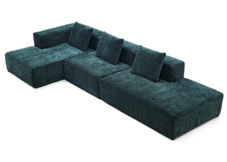 ompressible Combo Sofa with High - Resilience Sponge: 5 - Person Capacity, Quick Rebound, in Premium Corduroy for Your Living Room